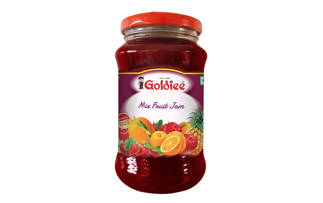 Goldiee Mix Fruit Jam    Glass Jar  500 grams